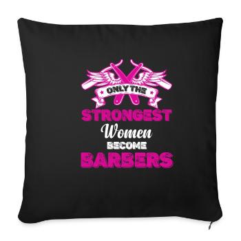 Only the strongest women will - Sofa pillowcase 17,3'' x 17,3'' (45 x 45 cm) - black - Front