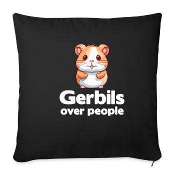 Gerbils instead of people lovers - Sofa pillowcase 17,3'' x 17,3'' (45 x 45 cm) - black - Front