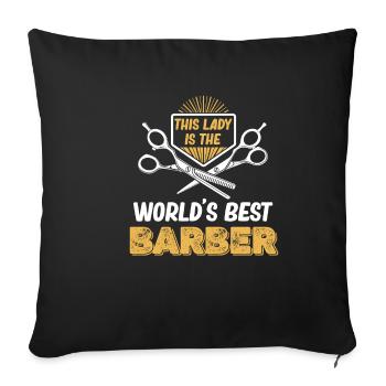This lady is the world's best - Sofa pillowcase 17,3'' x 17,3'' (45 x 45 cm) - black - Front