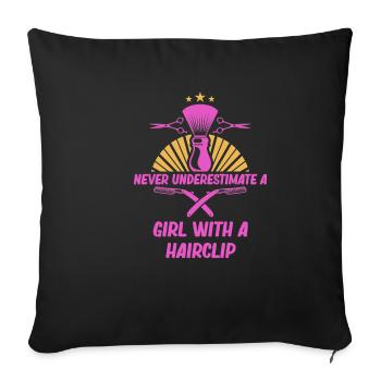 Never underestimate a girl with a - Sofa pillowcase 17,3'' x 17,3'' (45 x 45 cm) - black - Front