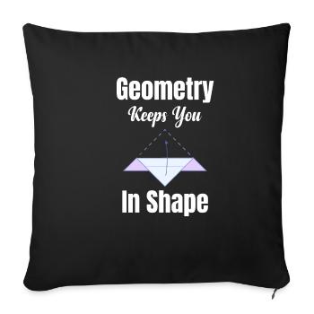 Geometry Keeps You In Shape Funny Teacher - Sofa pillowcase 17,3'' x 17,3'' (45 x 45 cm) - black - Front