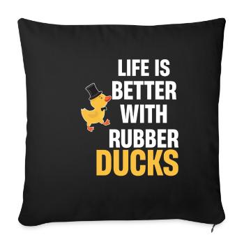 Life is better with rubber ducks. Squeezy - Sofa pillowcase 17,3'' x 17,3'' (45 x 45 cm) - black - Front