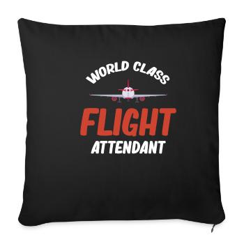 World-class flight attendant, flight attendant for - Sofa pillowcase 17,3'' x 17,3'' (45 x 45 cm) - black - Front
