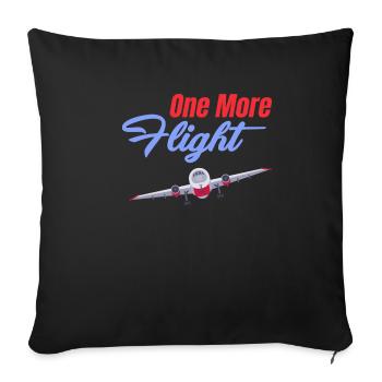 One More Flight Flight Attendant Airline Travel - Sofa pillowcase 17,3'' x 17,3'' (45 x 45 cm) - black - Front