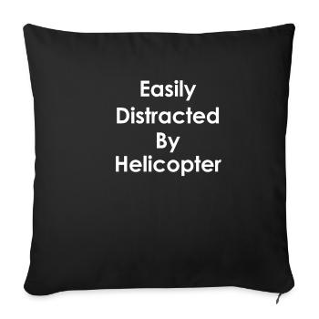 Easily distracted by - Sofa pillowcase 17,3'' x 17,3'' (45 x 45 cm) - black - Front