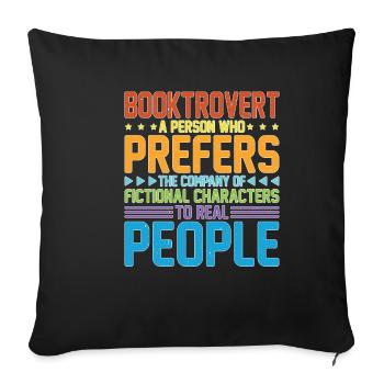 Booktrovert Definition Description 30 - Sofakissenbezug 45 x 45 cm - Schwarz - Vorne