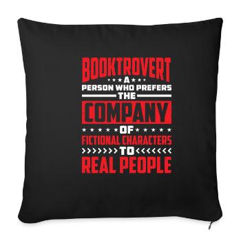 Booktrovert Definition Description 31 - Sofakissenbezug 45 x 45 cm - Schwarz - Vorne