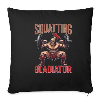Squatting Gladiator 8 - Sofakissenbezug 45 x 45 cm - Schwarz - Vorne