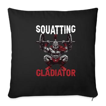 Squatting Gladiator 9 - Sofakissenbezug 45 x 45 cm - Schwarz - Vorne