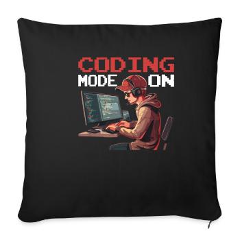 Coding Mode On 2 - Sofakissenbezug 45 x 45 cm - Schwarz - Vorne