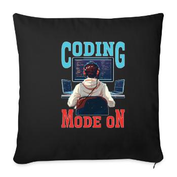 Coding Mode On - Sofakissenbezug 45 x 45 cm - Schwarz - Vorne