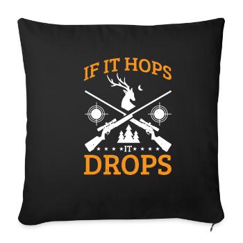 If It Hops It Drops 7 - Sofakissenbezug 45 x 45 cm - Schwarz - Vorne