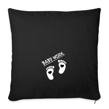 grossesse - Housse de coussin décorative 45 x 45 cm - noir - Devant