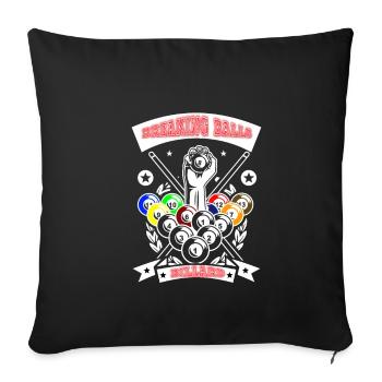 Championnat de billard - Housse de coussin décorative 45 x 45 cm - noir - Devant