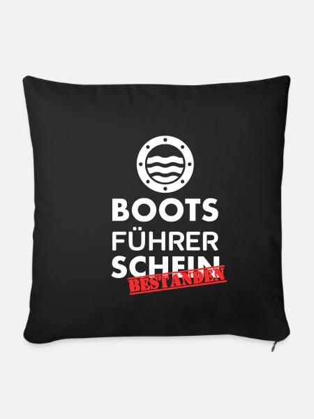 Bootsführerschein bestanden Boot Meer Motorboot - Sofakissenbezug 45 x 45 cm - Schwarz