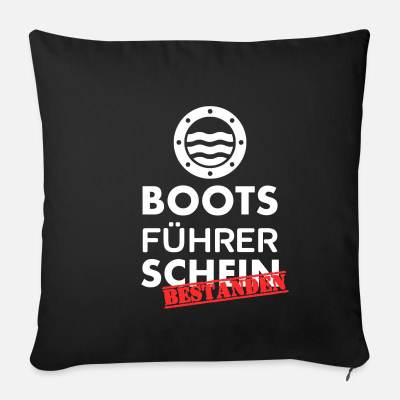 Bootsführerschein bestanden Boot Meer Motorboot - Sofakissenbezug 45 x 45 cm - Schwarz