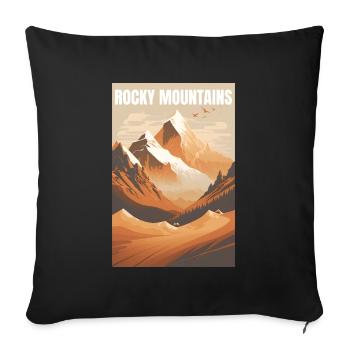 Rocky Mountains Mountains Gift - Sofa pillowcase 17,3'' x 17,3'' (45 x 45 cm) - black - Front