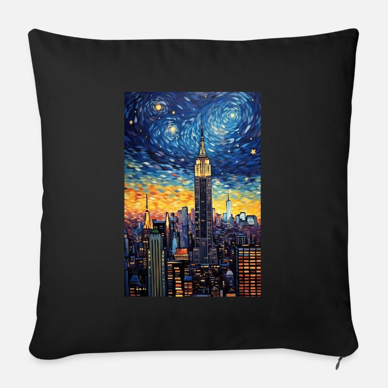 New York - Sofakissenbezug 45 x 45 cm - Schwarz