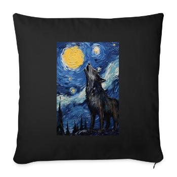 Wolf - Sofakissenbezug 45 x 45 cm - Schwarz - Vorne
