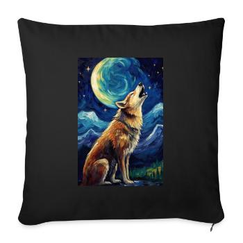 Wolf - Sofakissenbezug 45 x 45 cm - Schwarz - Vorne