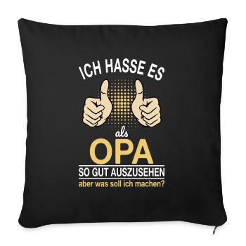 Opa Spruch - Sofakissenbezug 45 x 45 cm - Schwarz - Vorne