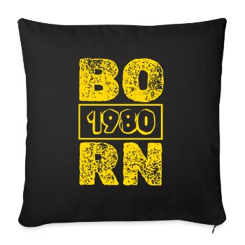 1980 - Sofa pillowcase 17,3'' x 17,3'' (45 x 45 cm) - black - Front
