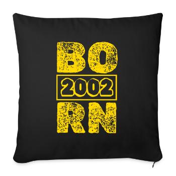 Year 2002 - Sofa pillowcase 17,3'' x 17,3'' (45 x 45 cm) - black - Front