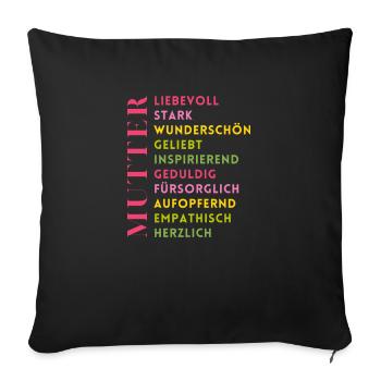 Tolle Mutter von Geschwistern - Muttertag - Sofakissenbezug 45 x 45 cm - Schwarz - Vorne