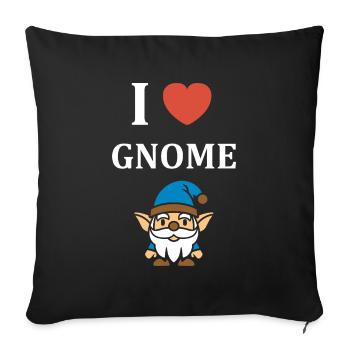 I love gnome - Sofa pillowcase 17,3'' x 17,3'' (45 x 45 cm) - black - Front