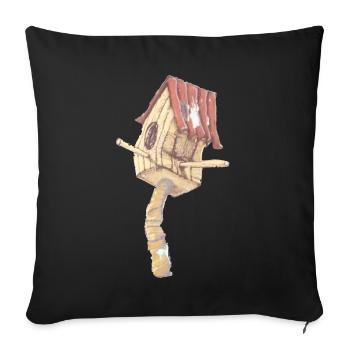 Birdhouses. graffiti street art from spain - Sofa pillowcase 17,3'' x 17,3'' (45 x 45 cm) - black - Front