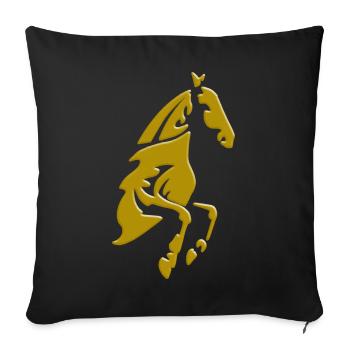 Cheval comme cadeau pour les amoureux du cheval - Housse de coussin décorative 45 x 45 cm - noir - Devant