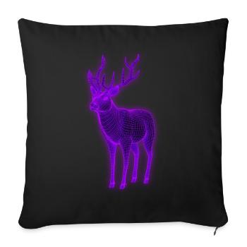 Jäger 3d Effekt Hirsch ultraviolett - Sofakissenbezug 45 x 45 cm - Schwarz - Vorne