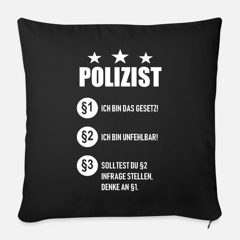 Polizist - Sofakissenbezug 45 x 45 cm - Schwarz