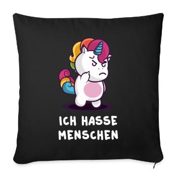 I HATE PEOPLE - Sofa pillowcase 17,3'' x 17,3'' (45 x 45 cm) - black - Front