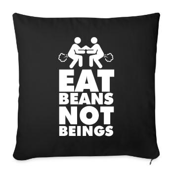 Vegan Vegan Vegan Beans White - Housse de coussin décorative 45 x 45 cm - noir - Devant
