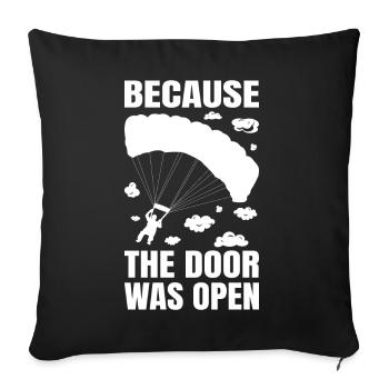 Parachute parachute cadeau de skydiage - Housse de coussin décorative 45 x 45 cm - noir - Devant
