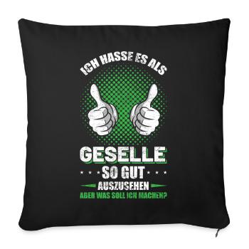 Geselle Prüfung bestanden Sprüche - Sofakissenbezug 45 x 45 cm - Schwarz - Vorne