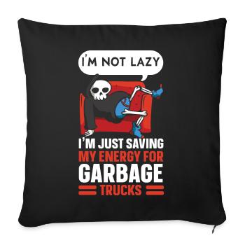 Garbage Truck Trash Collector Recycling Waste - Sofa pillowcase 17,3'' x 17,3'' (45 x 45 cm) - black - Front