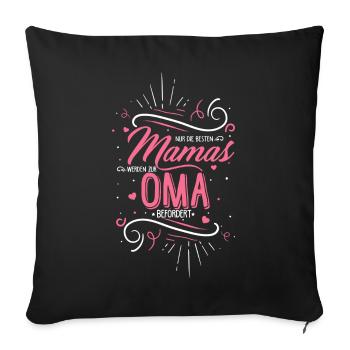 Zukünftige Oma Grossmutter Geschenkidee - Sofakissenbezug 45 x 45 cm - Schwarz - Vorne