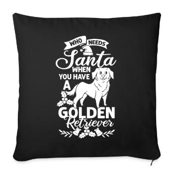 Golden Retriever Dog Puppy Owner Christmas - Sofa pillowcase 17,3'' x 17,3'' (45 x 45 cm) - black - Front