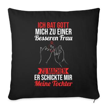 Mutter Tochter Mama - Sofakissenbezug 45 x 45 cm - Schwarz - Vorne