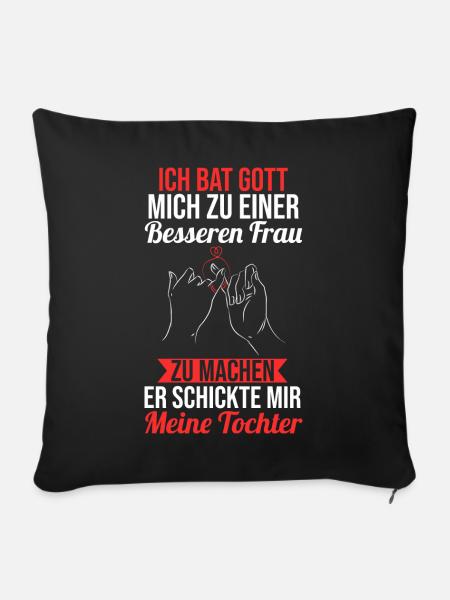 Mutter Tochter Mama - Sofakissenbezug 45 x 45 cm - Schwarz