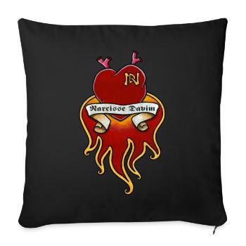 HEART - Sofa pillowcase 17,3'' x 17,3'' (45 x 45 cm) - black - Front