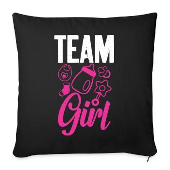 Team Girl Baby Sex Reveal - Sofa pillowcase 17,3'' x 17,3'' (45 x 45 cm) - black - Front