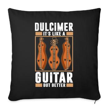 Dulcimer Instrument - Sofakissenbezug 45 x 45 cm - Schwarz - Vorne