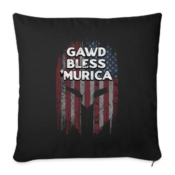 Gawd Bless Murica 4th of July Memes Fourth of - Sofa pillowcase 17,3'' x 17,3'' (45 x 45 cm) - black - Front