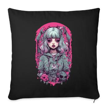 Occult Goth Girl Pastel Gothic Design - Sofa pillowcase 17,3'' x 17,3'' (45 x 45 cm) - black - Front