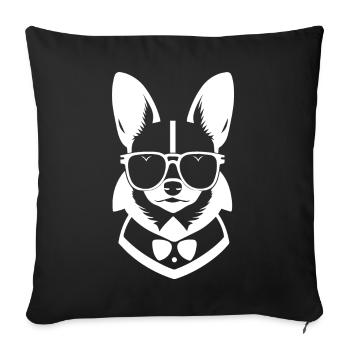 Funny Chihuahua wearing Sunglasses Chihuahuas - Sofa pillowcase 17,3'' x 17,3'' (45 x 45 cm) - black - Front