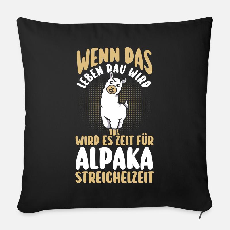 Alpaka - Sofakissenbezug 45 x 45 cm - Schwarz