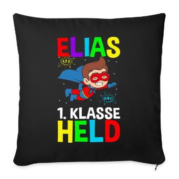 Écolier Elias 1ère année Héros - Housse de coussin décorative 45 x 45 cm - noir - Devant